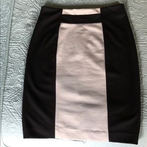 Black and Cream Block Pencil Skirt